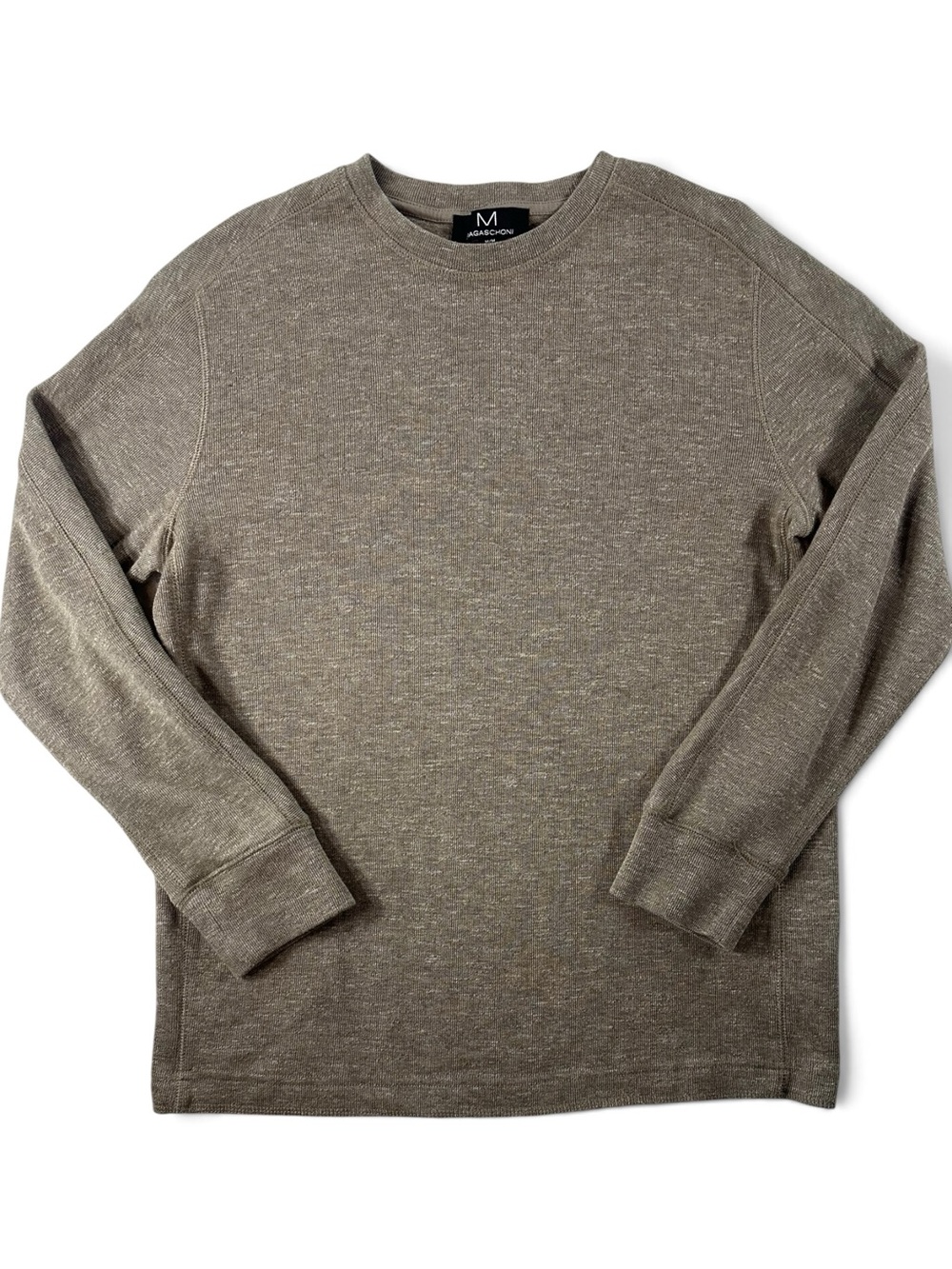 Magaschoni Men's Crewneck Sweater in Heathered Taupe M